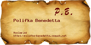 Polifka Benedetta névjegykártya